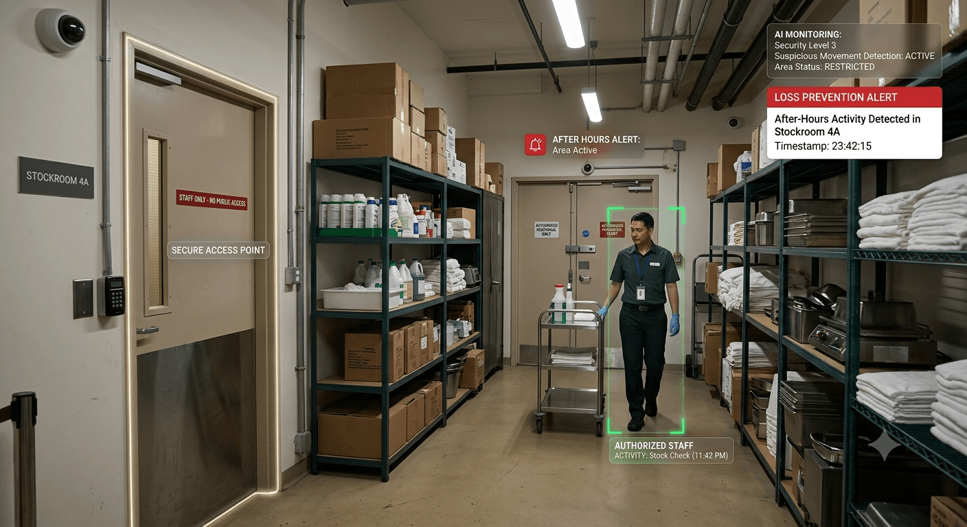 Loss prevention and restricted area access alert dashboard